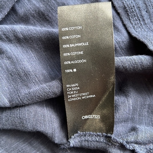 Anthropologie Elinor Textured Navy Blue Puff Short Sleeve Blouse - Picture 10 of 11